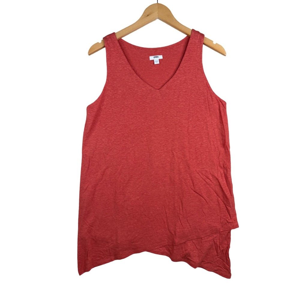 Pure Jill J. Jill Women's Asymmetrical Linen Tank Top Size Medium Orange